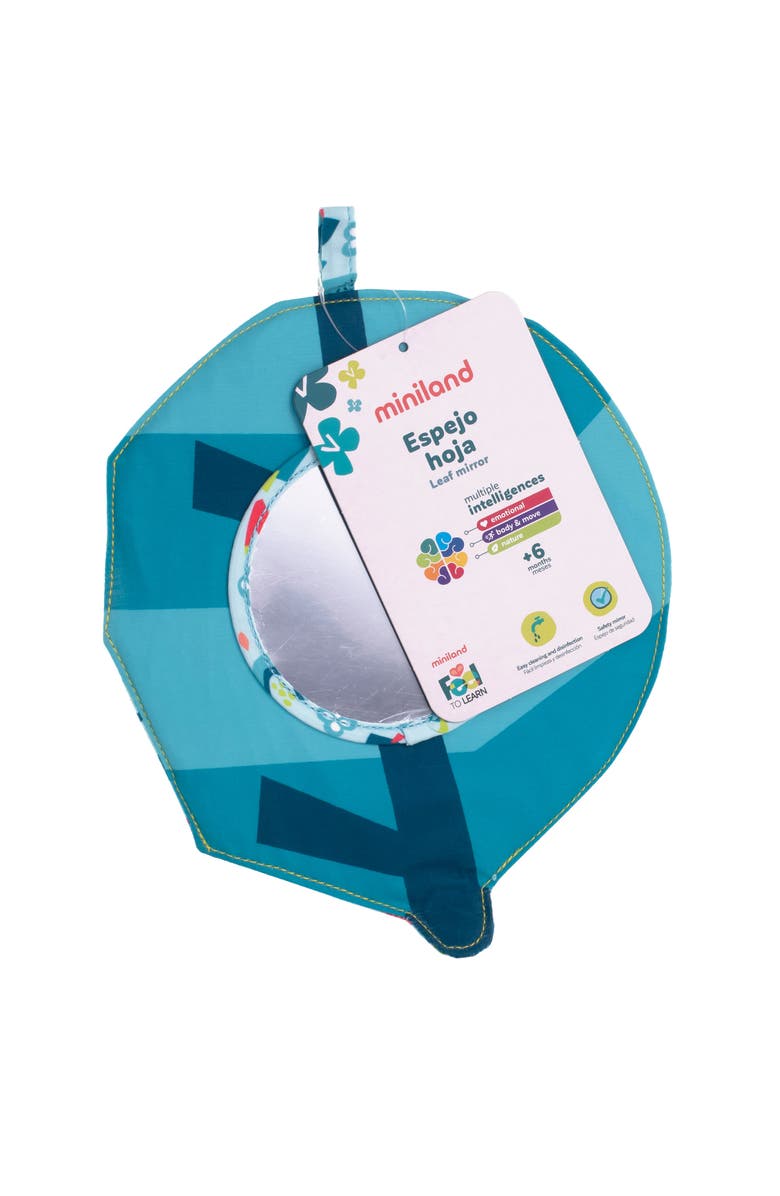 Miniland Feel to Learn Baby Crinkle Mirror, Alternate, color, Blue-Green
