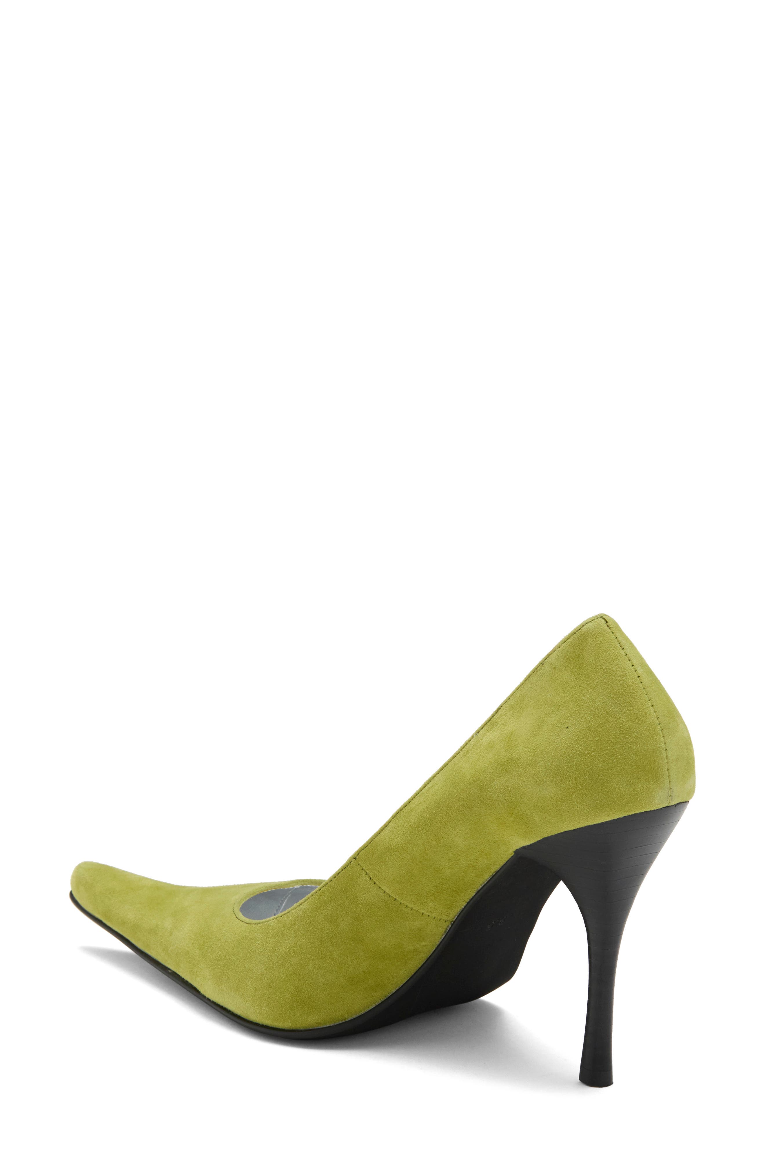 Kick It Pointed Toe Pump, Alternate, color, GREEN SUEDE