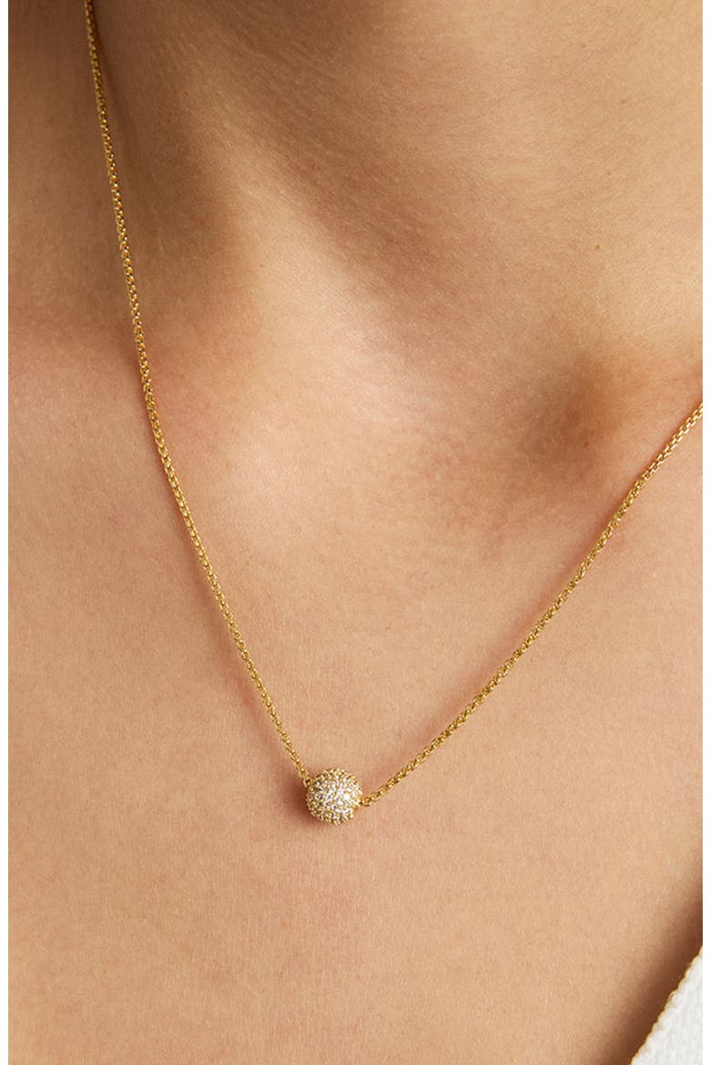 Giselle Pavé Pendant Necklace, Main, color, WHITE TOPAZ/ GOLD