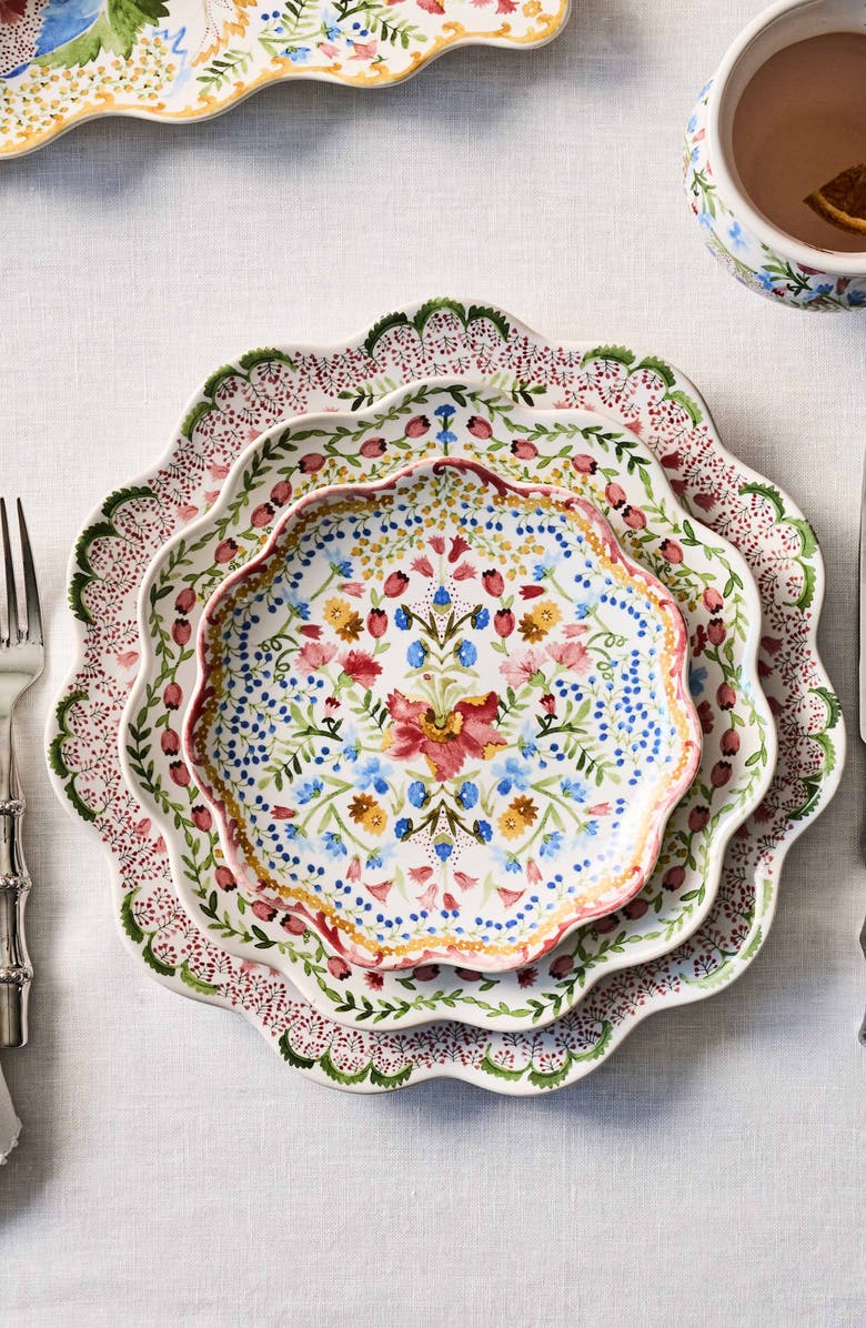 Juliska Sofia Set of 4 Side/Cocktail Plates, Alternate, color, Multi Orange