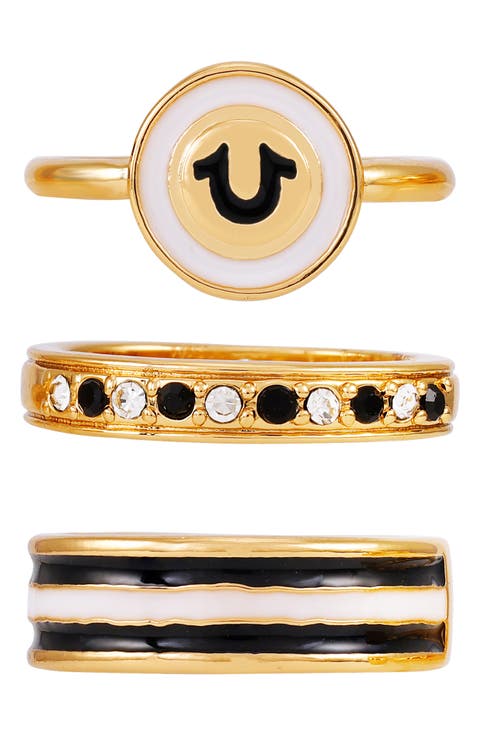 Set of 3 Stackable Signet & Band Rings