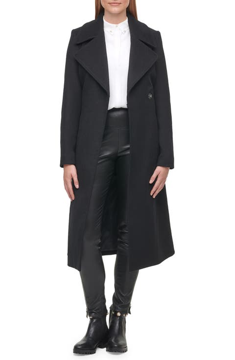 Wool Blend Wrap Coat