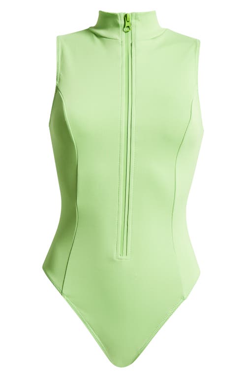 GOOD AMERICAN GOOD AMERICAN COMPRESSION ZIP-UP ONE-PIECE SWIMSUIT