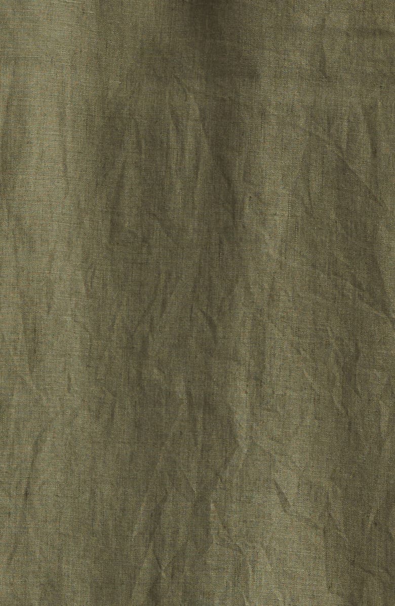 Drake's The Linen Summer Button-Up Shirt, Alternate, color, Khaki Green