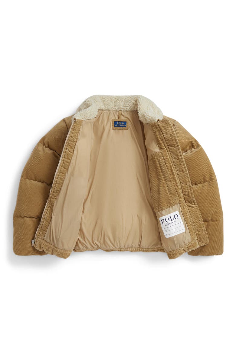 Cotton Corduroy Down Jacket, Alternate, color, KHAKI