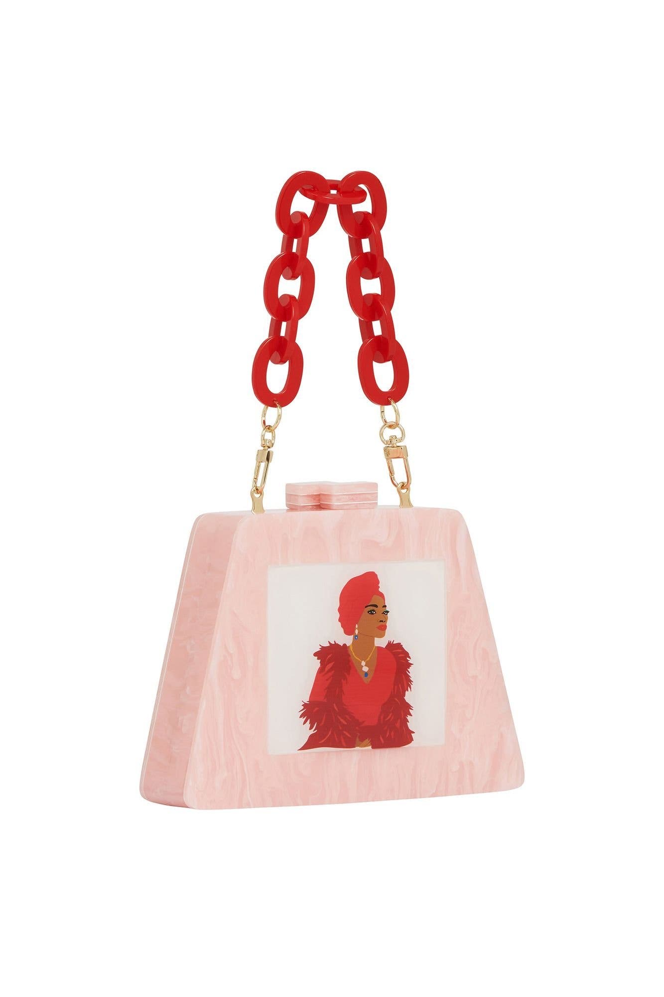 Ade Acrylic Dinner Clutch, Main, color, Blush Pink
