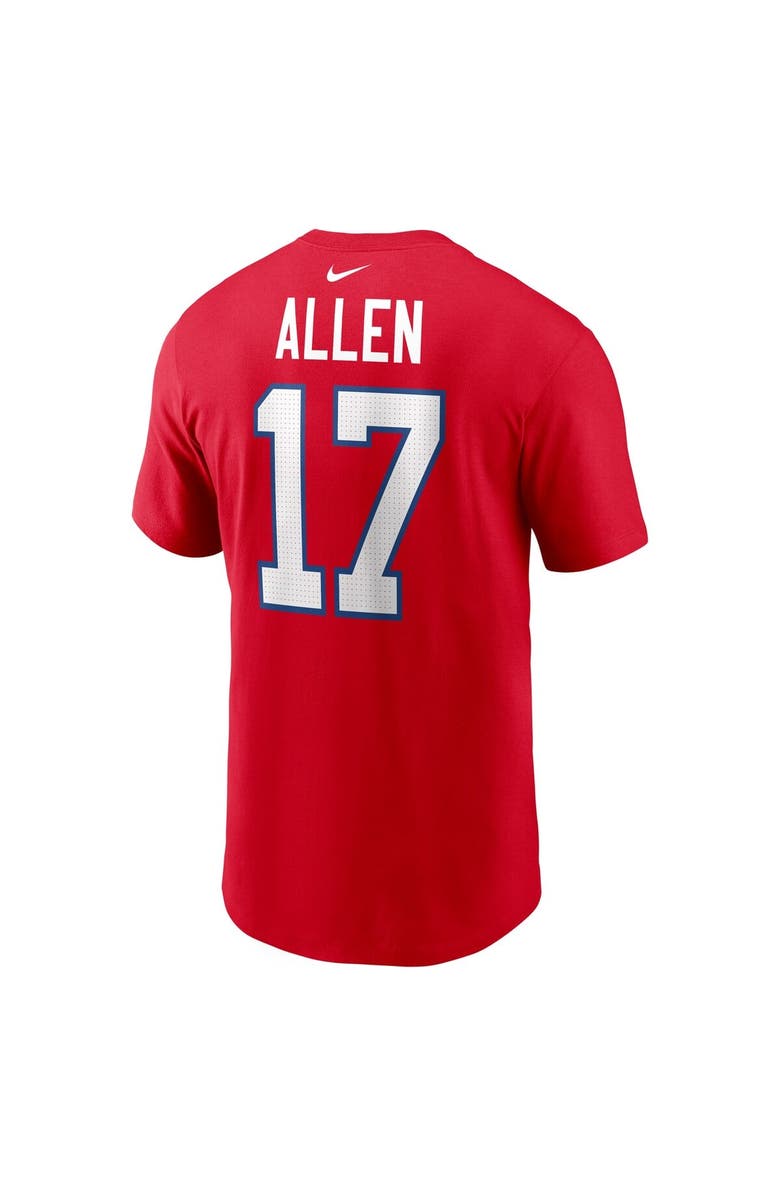 Nike Men's Nike Josh Allen Red Buffalo Bills Player Name & Number T-Shirt, Alternate, color, Red