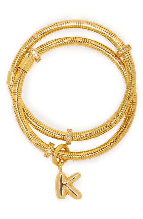 Bubble Charm Initial Bracelet