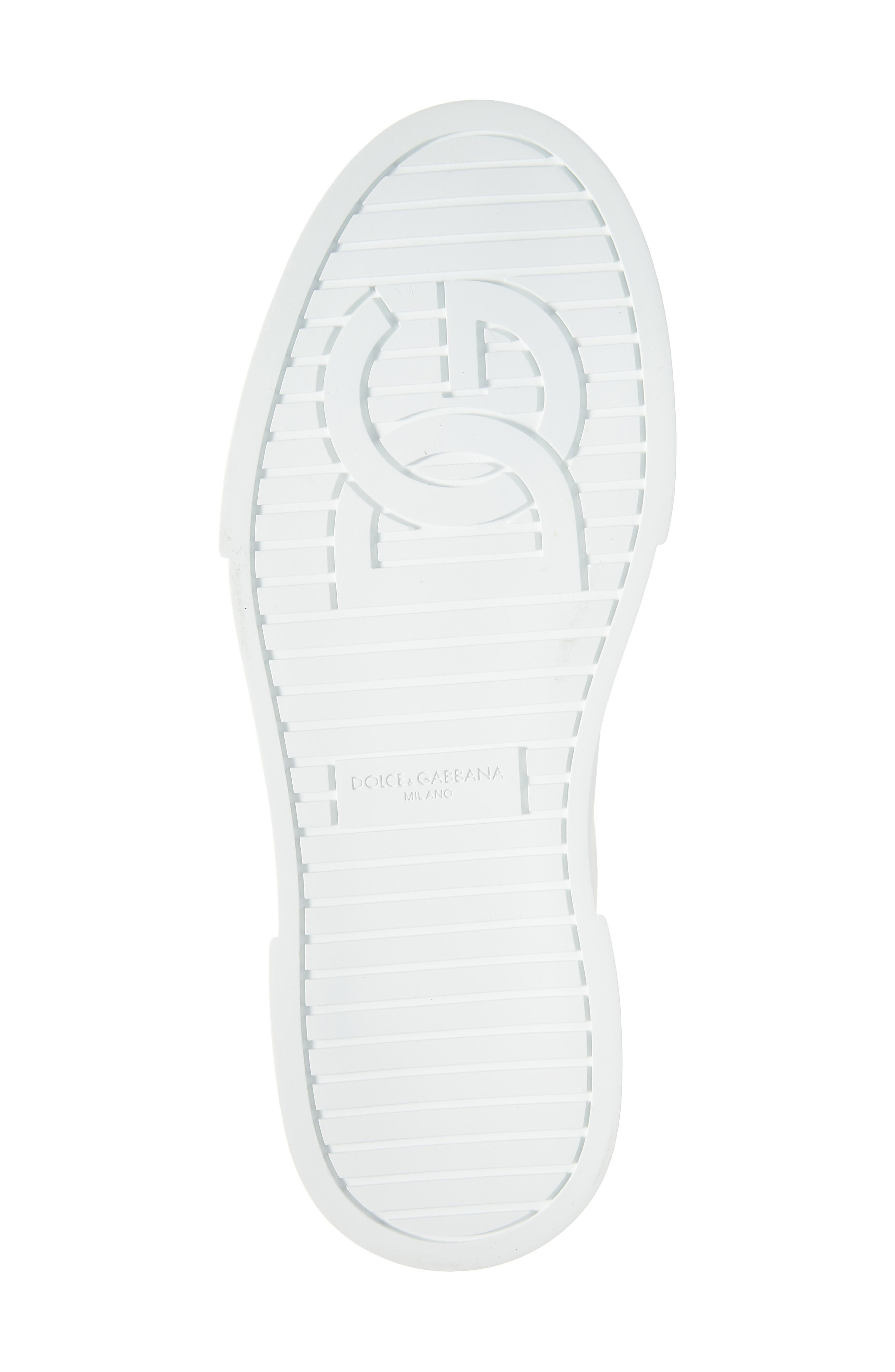 Dolce&Gabbana Portofino Leather Low Top Sneaker, Alternate, color, Bianco/ Smeraldo