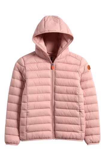 Save The Duck Kids' Lily Hooded Puffer Jacket In Pink