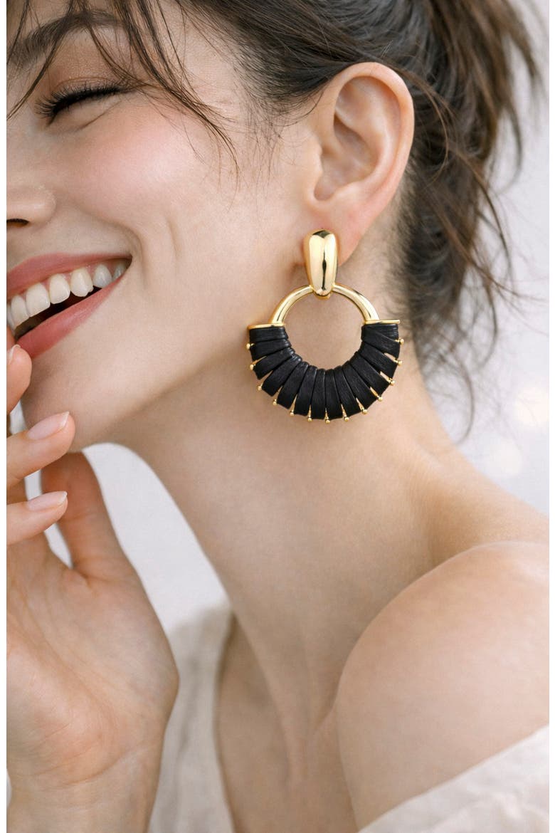 Hana Statement Knocker Earrings, Alternate, color, GOLD