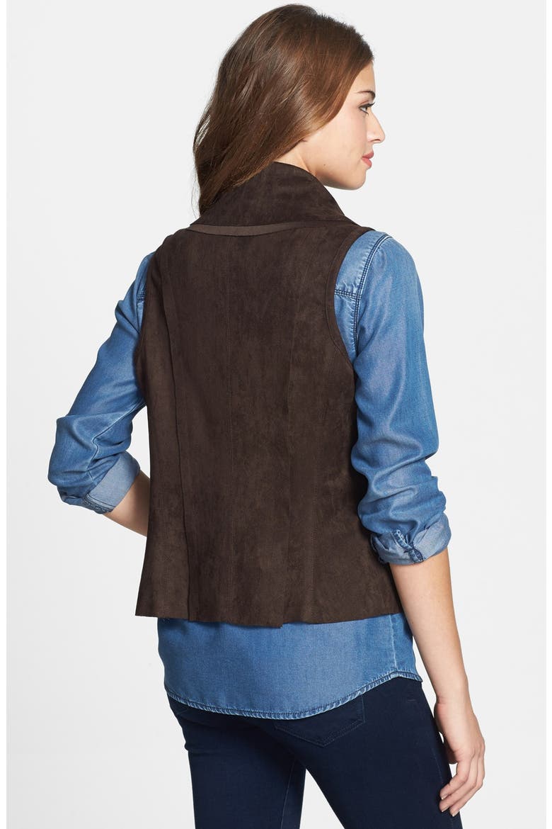 Faux Suede Vest, Alternate, color, BROWN