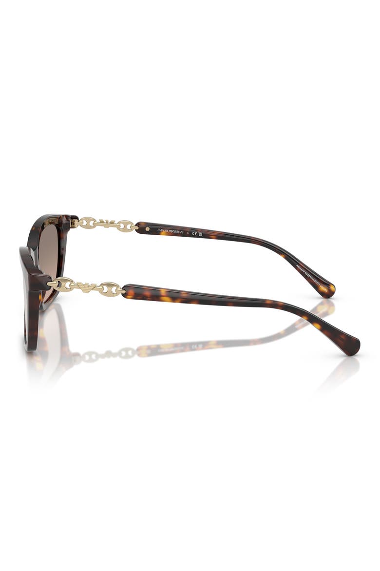 56mm Gradient Cat Eye Sunglasses, Alternate, color, HAVANA / BROWN / GREY MIRROR
