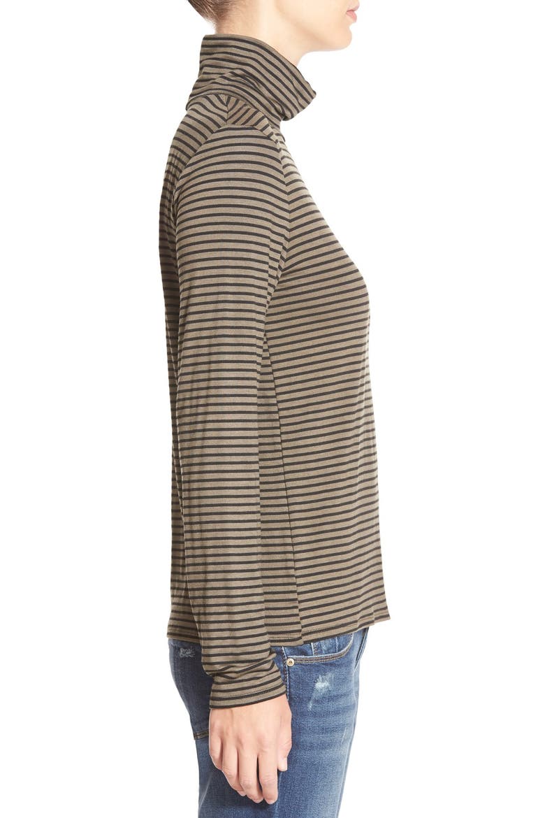 Long Sleeve Stripe Turtleneck, Alternate, color, OLIVE BURNT TAWNY STRIPE