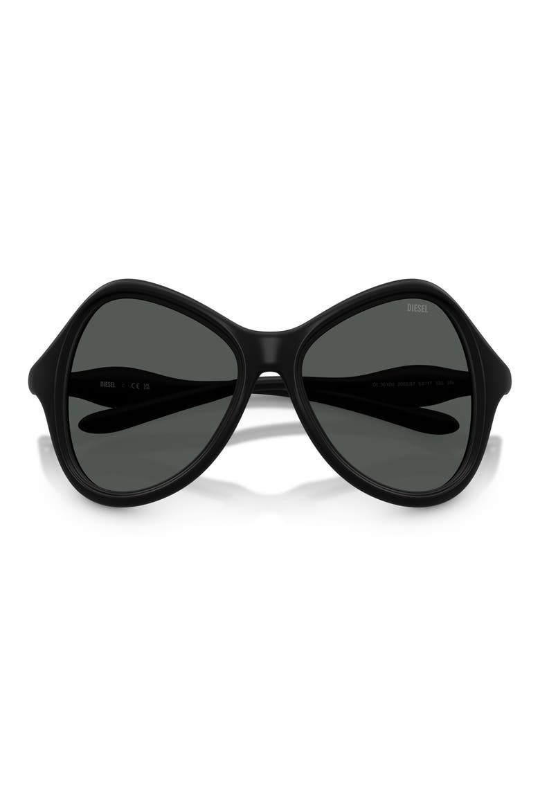 DL3010U 53mm Cat Eye Sunglasses, Alternate, color, BLACK MATTE / DARK GREY