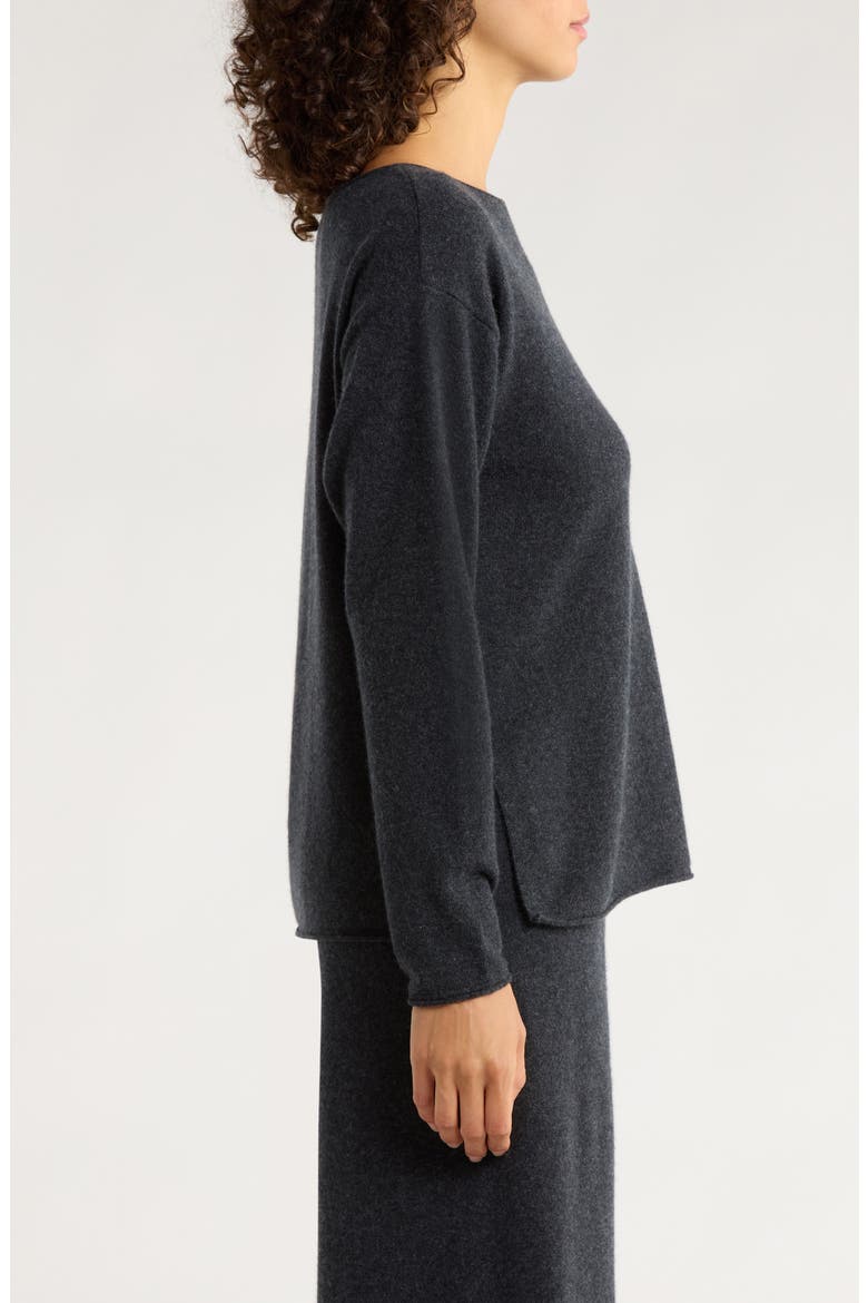 Cashmere Lounge Top, Alternate, color, DARK CHARCOAL HEATHER