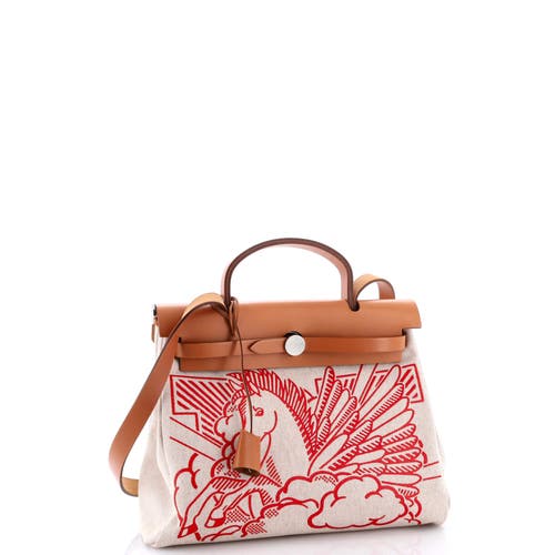 Pre-owned Hermes  Hermes Herbag Zip Pegase Pop Toile And Leather 31 In Multi