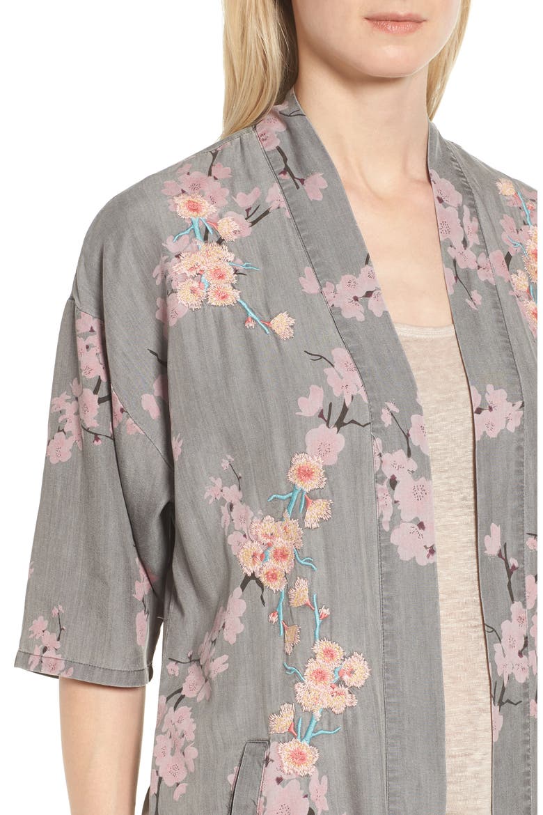 Cherry Blossom Kimono, Alternate, color, GREY CHERRY BLOSSOM
