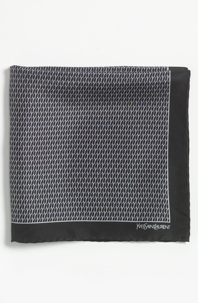 Yves Saint Laurent Silk Pocket Square, Main, color, 