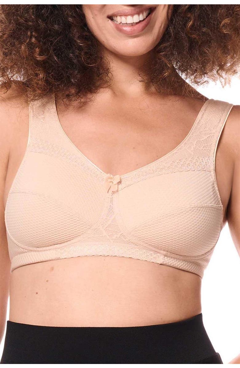 Amoena Leslie Wire-Free Bra, Main, color, Sand