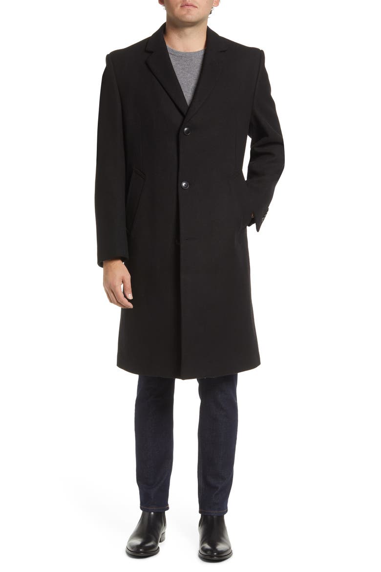 Simon Wool Blend Topcoat, Alternate, color, BLACK
