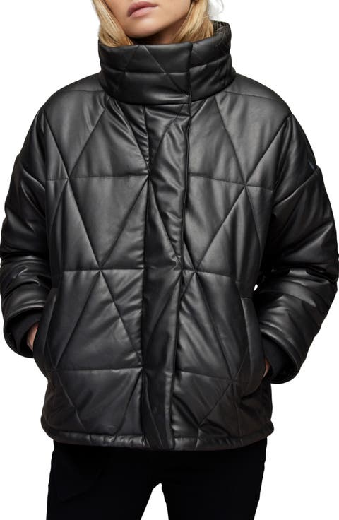 Bon Faux Leather Puffer Jacket