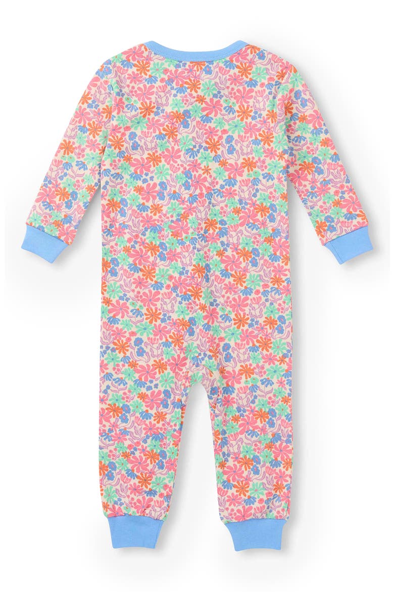 Whimsical Floral Cotton Romper, Alternate, color, BLUE