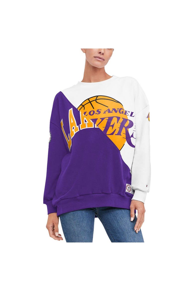 Women's Tommy Jeans Purple/White Los Angeles Lakers Ariel Pullover Sweatshirt, Alternate, color, Purple