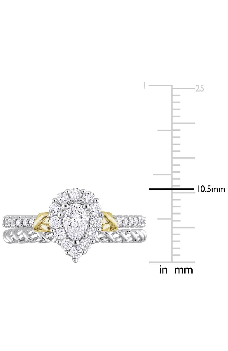 Julianna B. Diamond Pear Halo Bridal Ring Set 14k, Alternate, color, 14K Two-Tone Gold