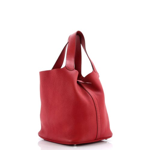 Pre-owned Hermes Hermes Picotin Lock Bag Clemence Gm In Red