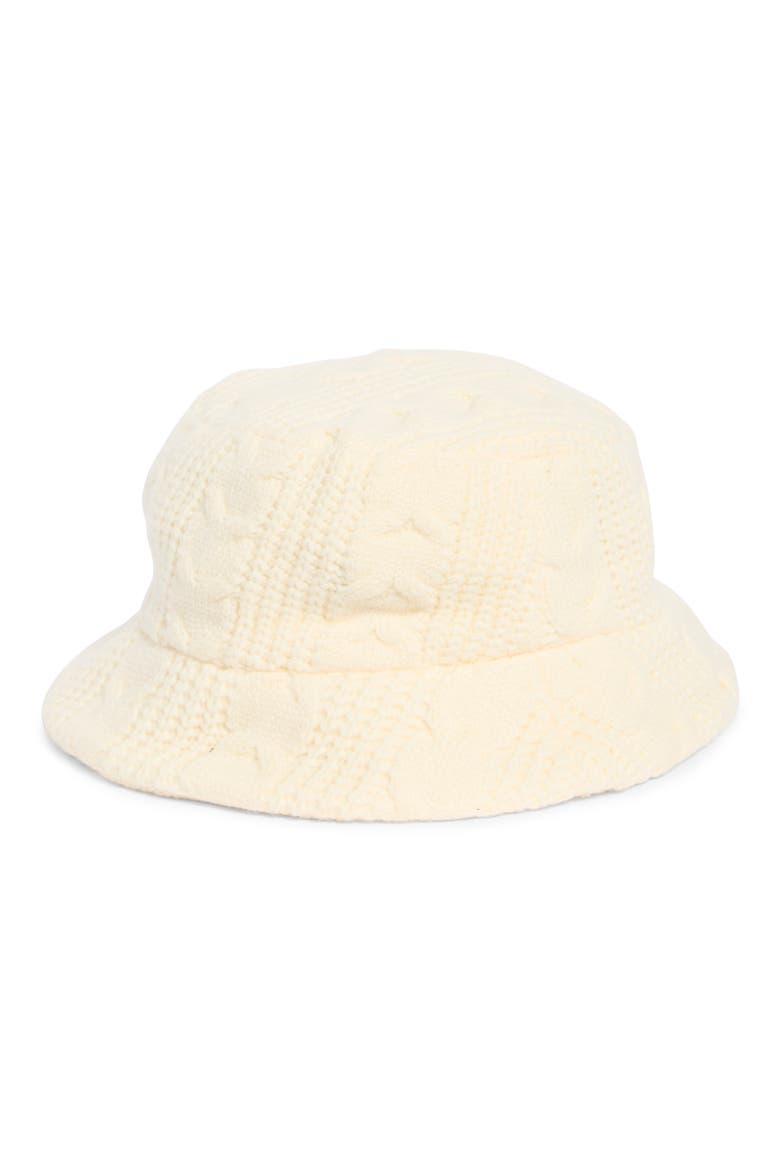 Cable Stitch Bucket Hat, Main, color, IVORY