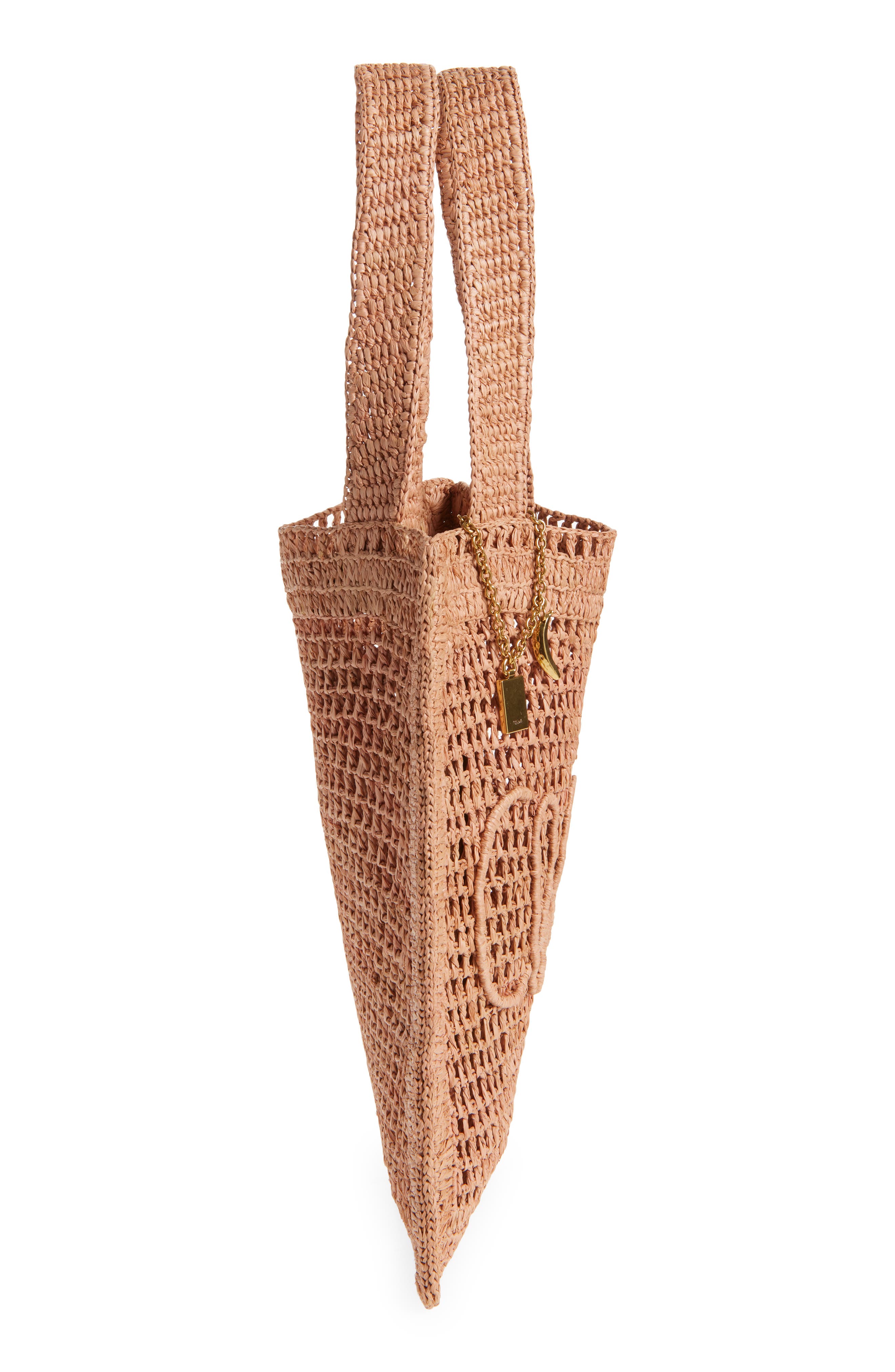 Summer Banana Crochet Raffia Tote Bag, Alternate, color, SUMMERY BEIGE
