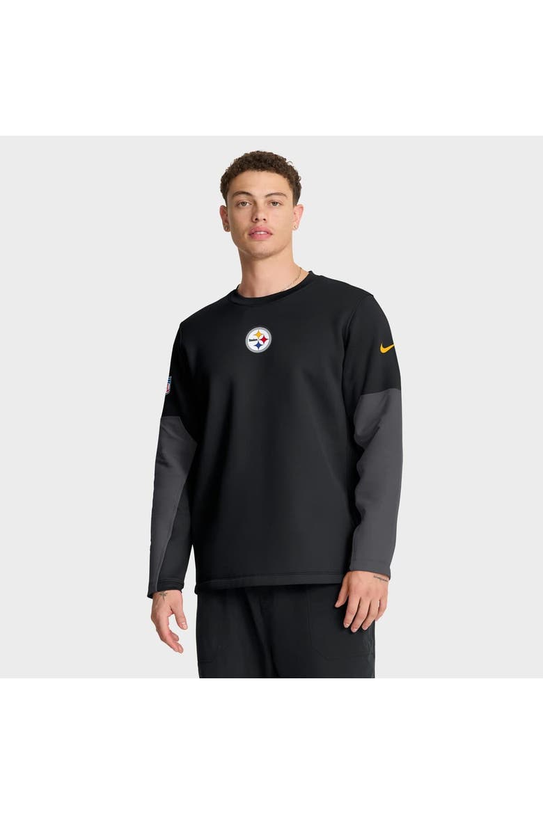 Men's Nike Black Pittsburgh Steelers Sideline Coach Therma-FIT Long Sleeve T-Shirt, Main, color, Black
