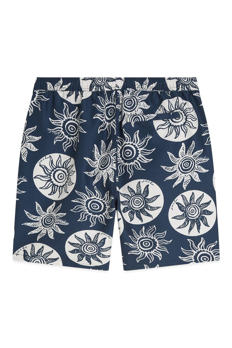 Print Swim Trunks, Alternate, color, SUNS CAPTAINS BLUE