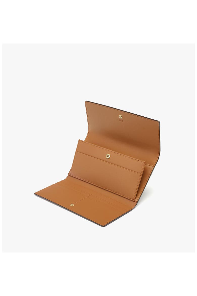 Aren Continental Wallet in Visetos, Alternate, color, COGNAC