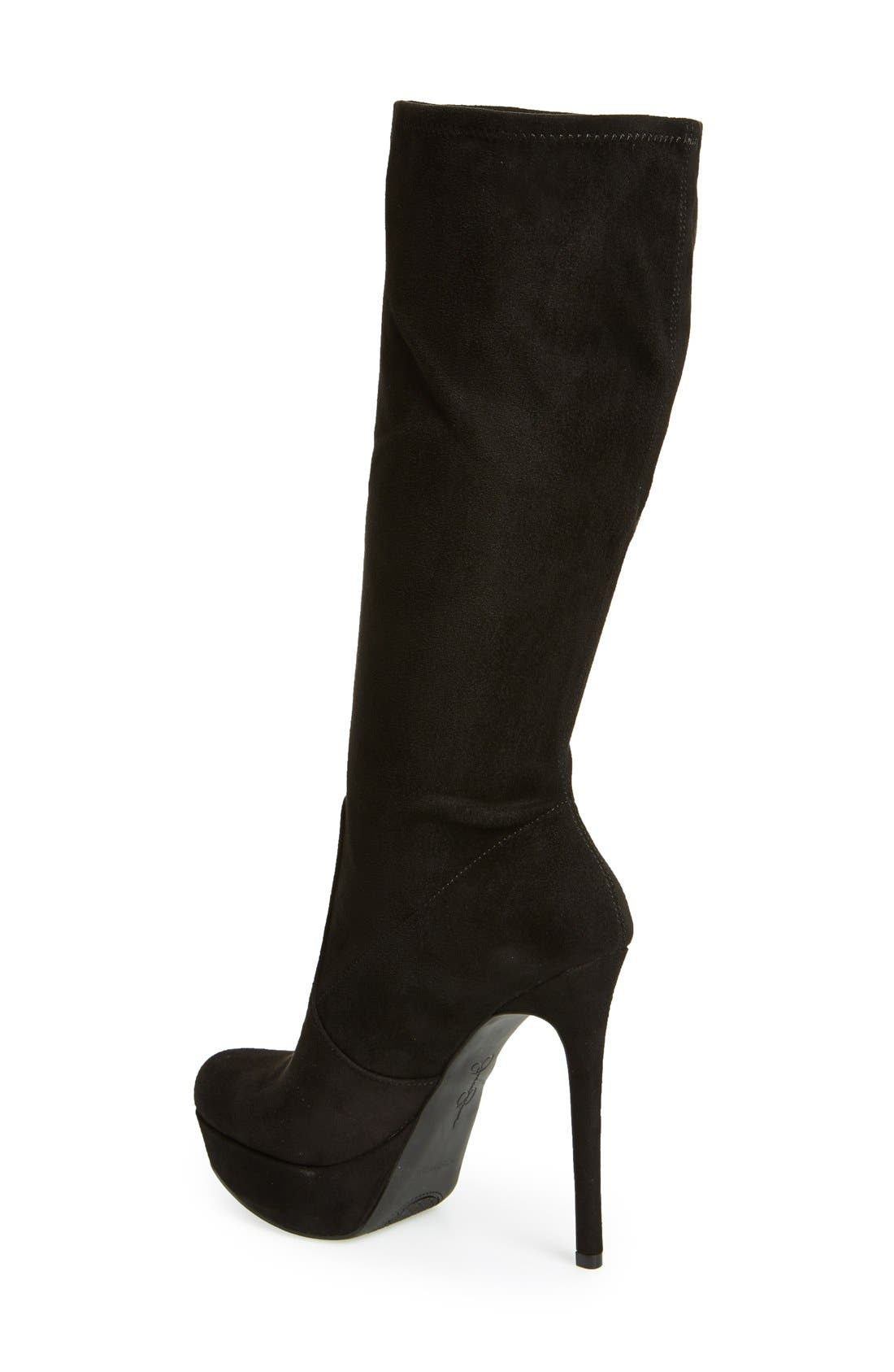 'Serelli' Platform Tall Boot, Alternate, color, BLACK SUEDE
