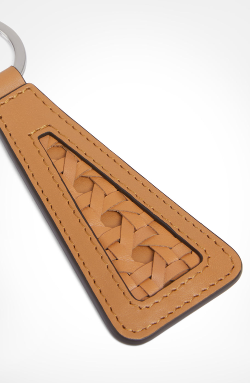 Aviteur Paglia Di Vienna Weave Calfskin Keyring In Brown