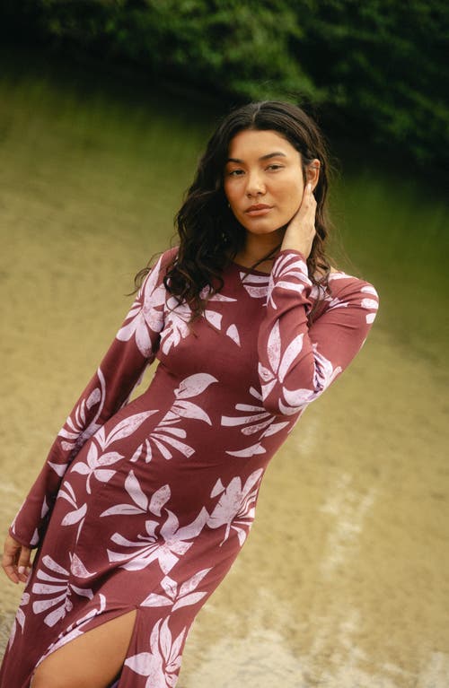 Billabong Romance You Long Sleeve Maxi Dress In Multi