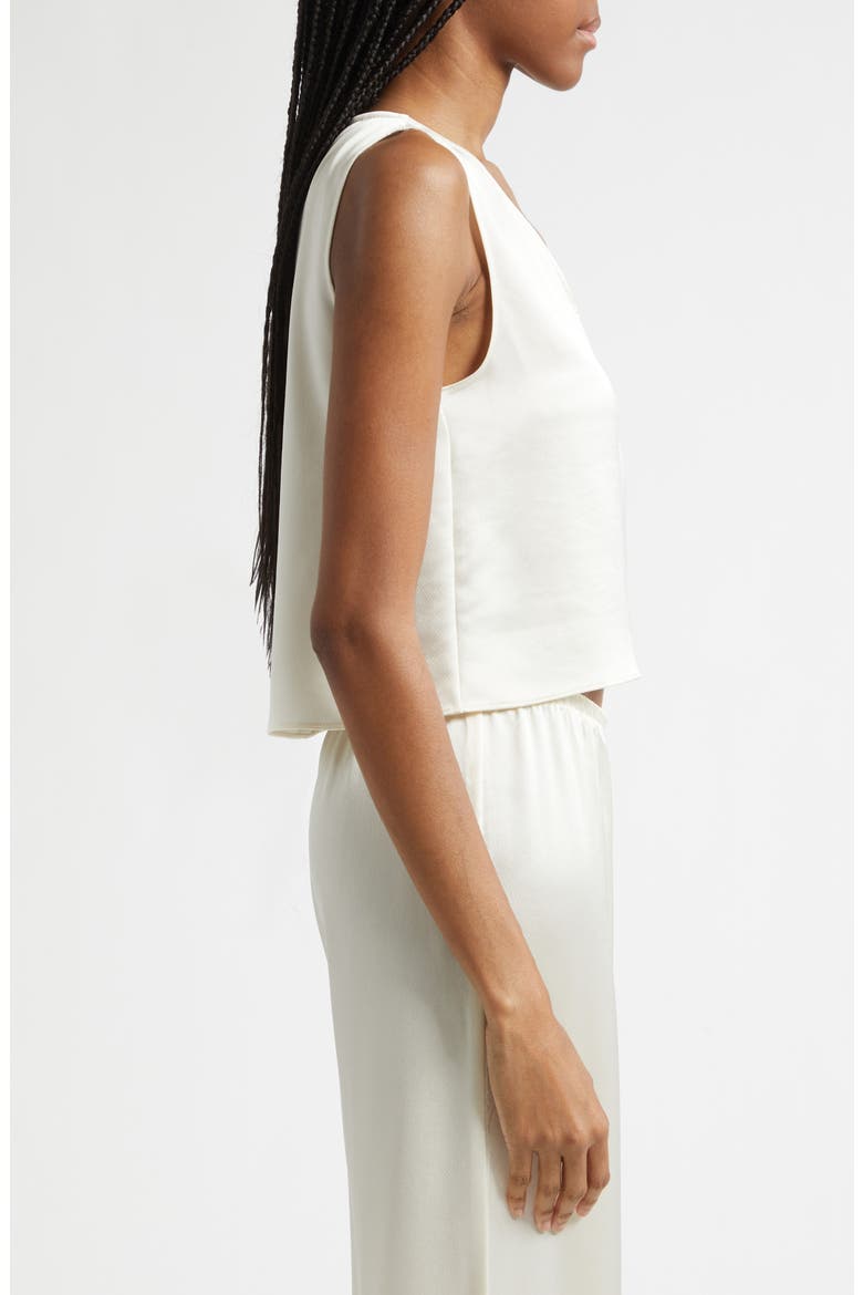 Barb Sleeveless Crop Satin Top, Alternate, color, CREME