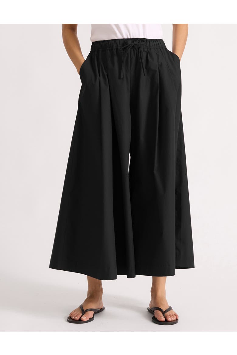 Cotton Super Wide Leg Culottes, Main, color, Black