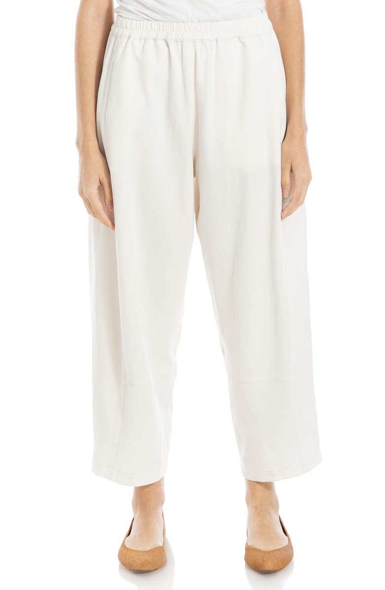 MAX STUDIO Pique Barrel Leg Ankle Pants, Main, color, 