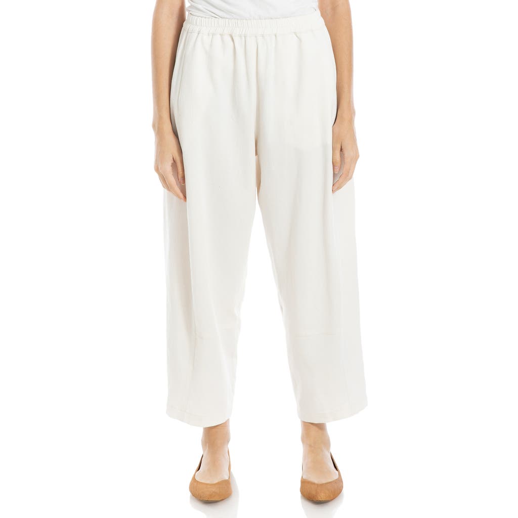 Max Studio Piqué Ankle Barrel Leg Pants In Ecru