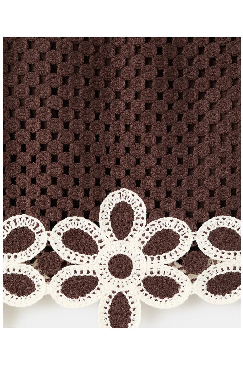 Floral Crochet Stitch Miniskirt, Alternate, color, BROWN