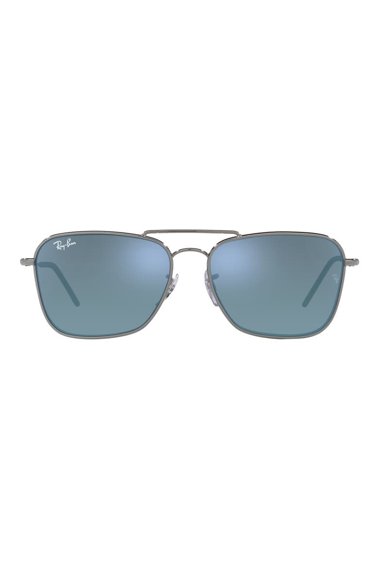 Caravan Reverse 58mm Square Sunglasses, Alternate, color, GUNMETAL