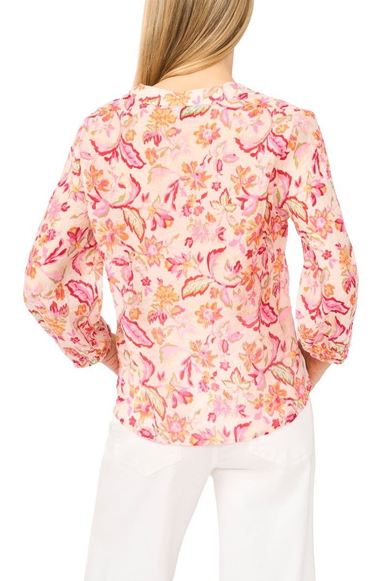 Halogen<sup>®</sup> Floral Three Quarter Sleeve Button-Up Shirt, Alternate, color, Magenta