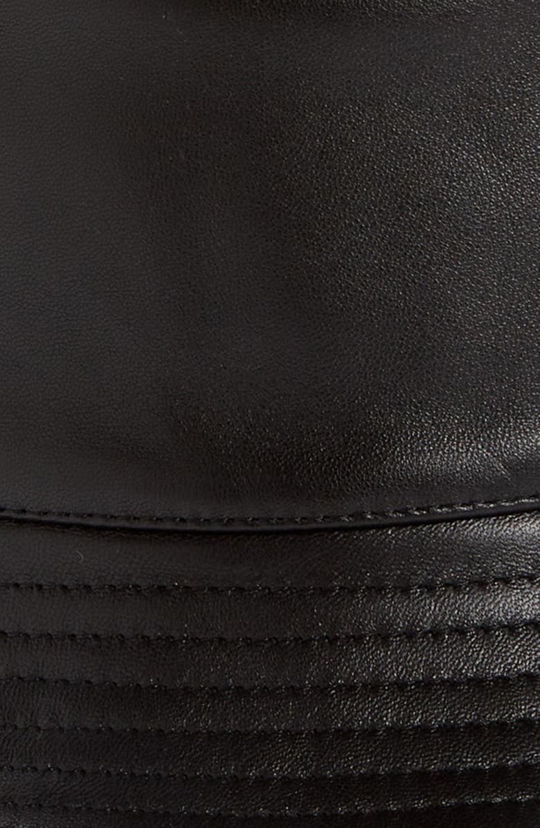 Loewe Logo Zip Leather Bucket Hat, Alternate, color,