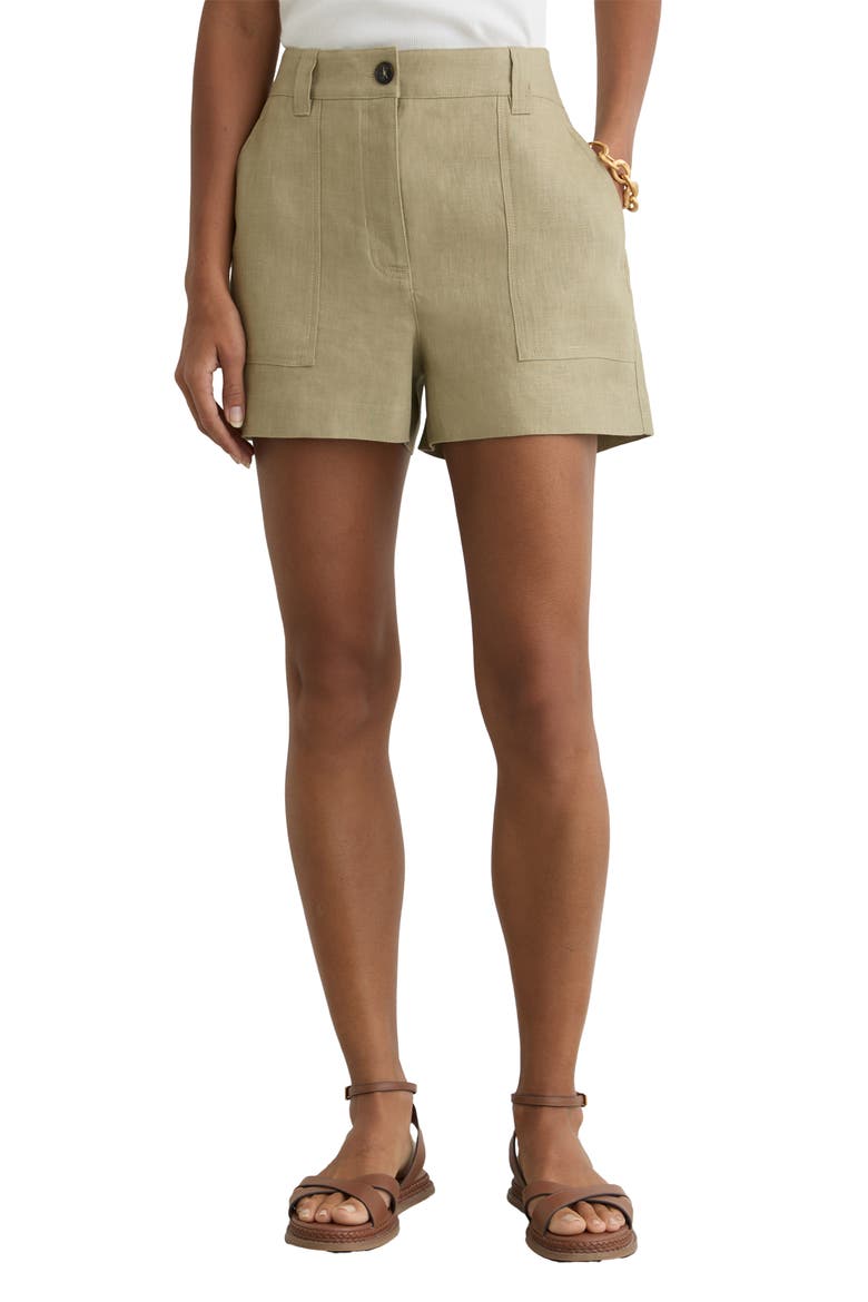 Ashby Linen Shorts, Main, color, SAGE GREEN