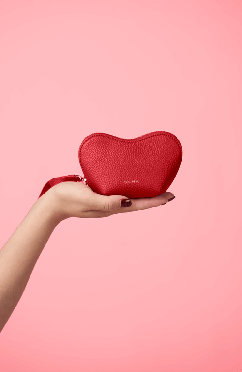 Oleada Mini Le Coeur Pouch In Red