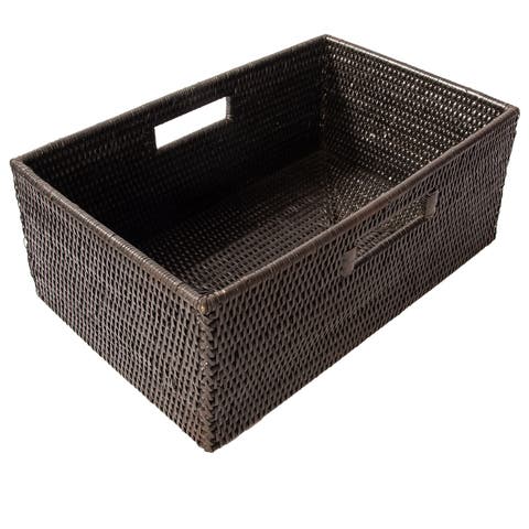 Artifacts Rattan Rectangular Shelf basket with Side handles