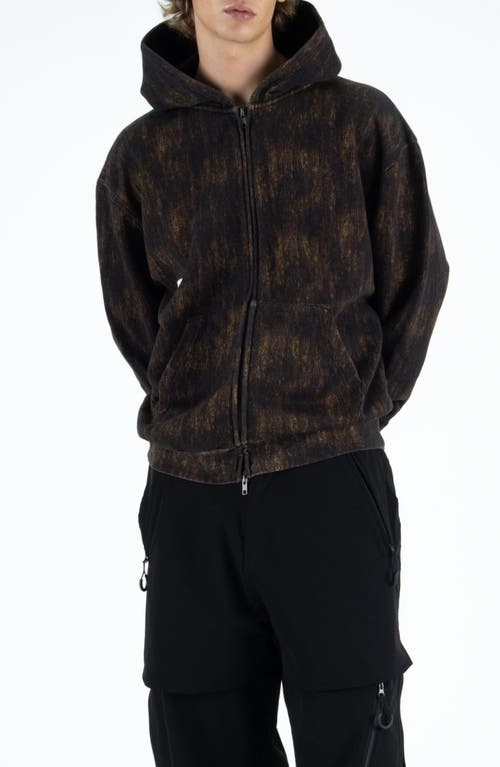 Students Bushill Camo Cotton Fleece Zip Hoodie In Brown